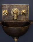 Antique Brass Wall Mount Sink 