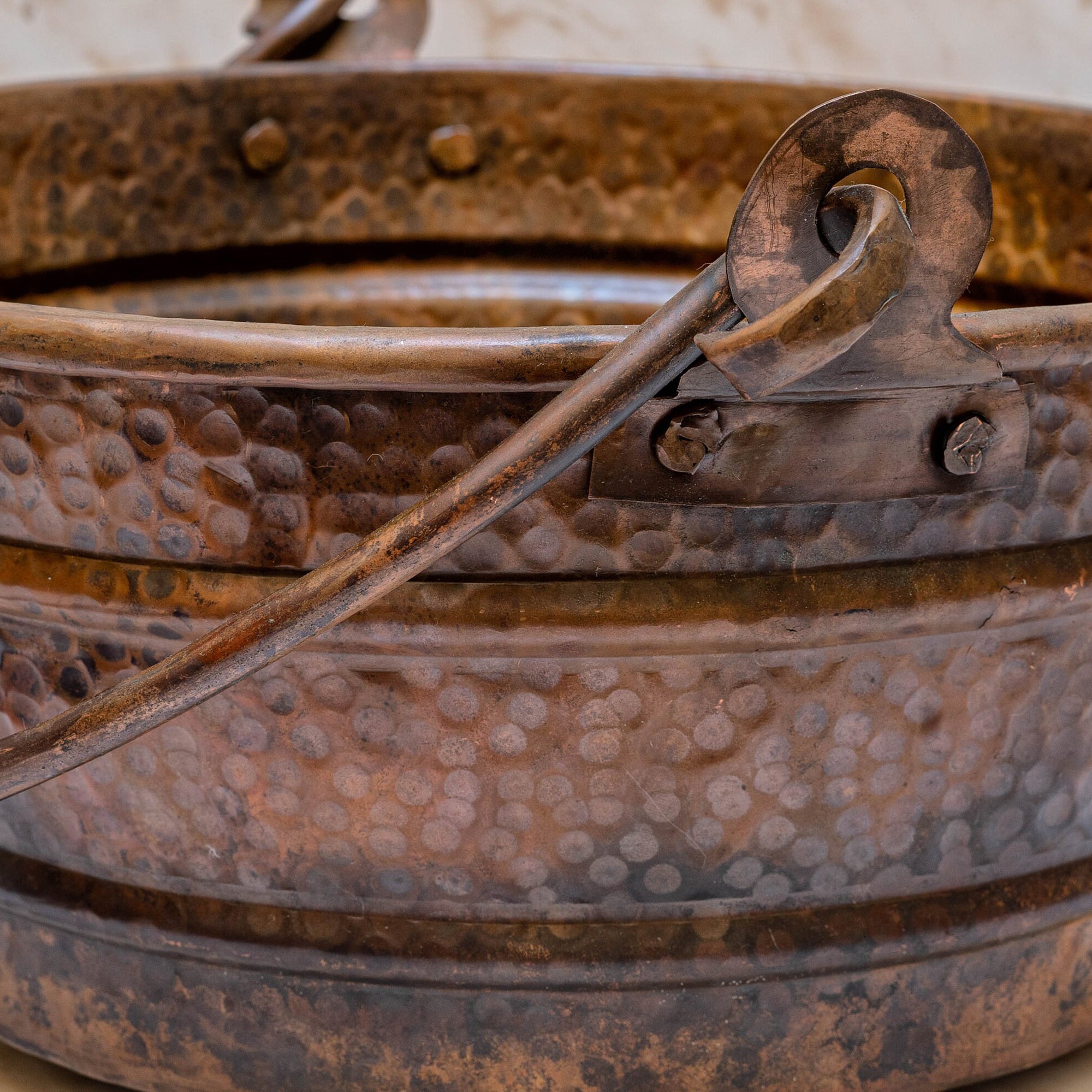aged copper bucket vessel Sink
