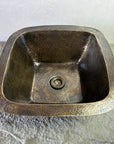 Patina Brass Square Bar Sink, Square Bronze Bar & Kitchen Prep Sink