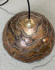 Rustic Copper pendant light - Farmhouse Copper Pendant Light with Brass lines