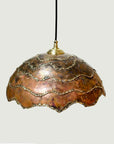 Rustic Copper pendant light - Farmhouse Copper Pendant Light with Brass lines