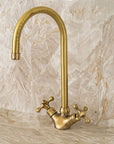 Single Hole Unlacquered Brass Bathroom Sink Faucet