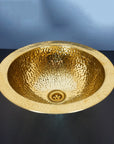 Unlacquered Brass Bathroom Sink. Handmade Solid Brass Bar Sink Drop In