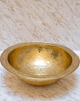 Unlacquered Brass Engraved Bathroom Sink, Solid Brass Drop in Sink