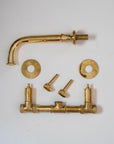 brass wall mount bathroom tap