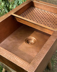 Copper Farmhouse Kitchen sink With Drain Board