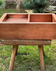 Double Wall Copper Farmhouse Kitchen sink With Drain Board