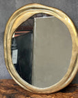 Vintage Brass Wall Mirror, Unlacquered Brass Wall Mirror, Circular Wall Mirror, Round Hanging Mirror