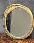 Vintage Brass Wall Mirror, Unlacquered Brass Wall Mirror, Circular Wall Mirror, Round Hanging Mirror