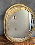 Vintage Brass Wall Mirror, Unlacquered Brass Wall Mirror, Circular Wall Mirror, Round Hanging Mirror