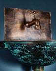 Oxidized Copper Wall Mount Sink Bathroom