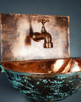 Oxidized Copper Wall Mount Sink Bathroom