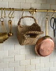 brass wall pot rack