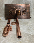 Copper Wall Mount Bathroom Sink 20" with Copper Faucet