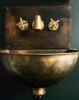 Hammered Antique Brass Wall Mount Sink