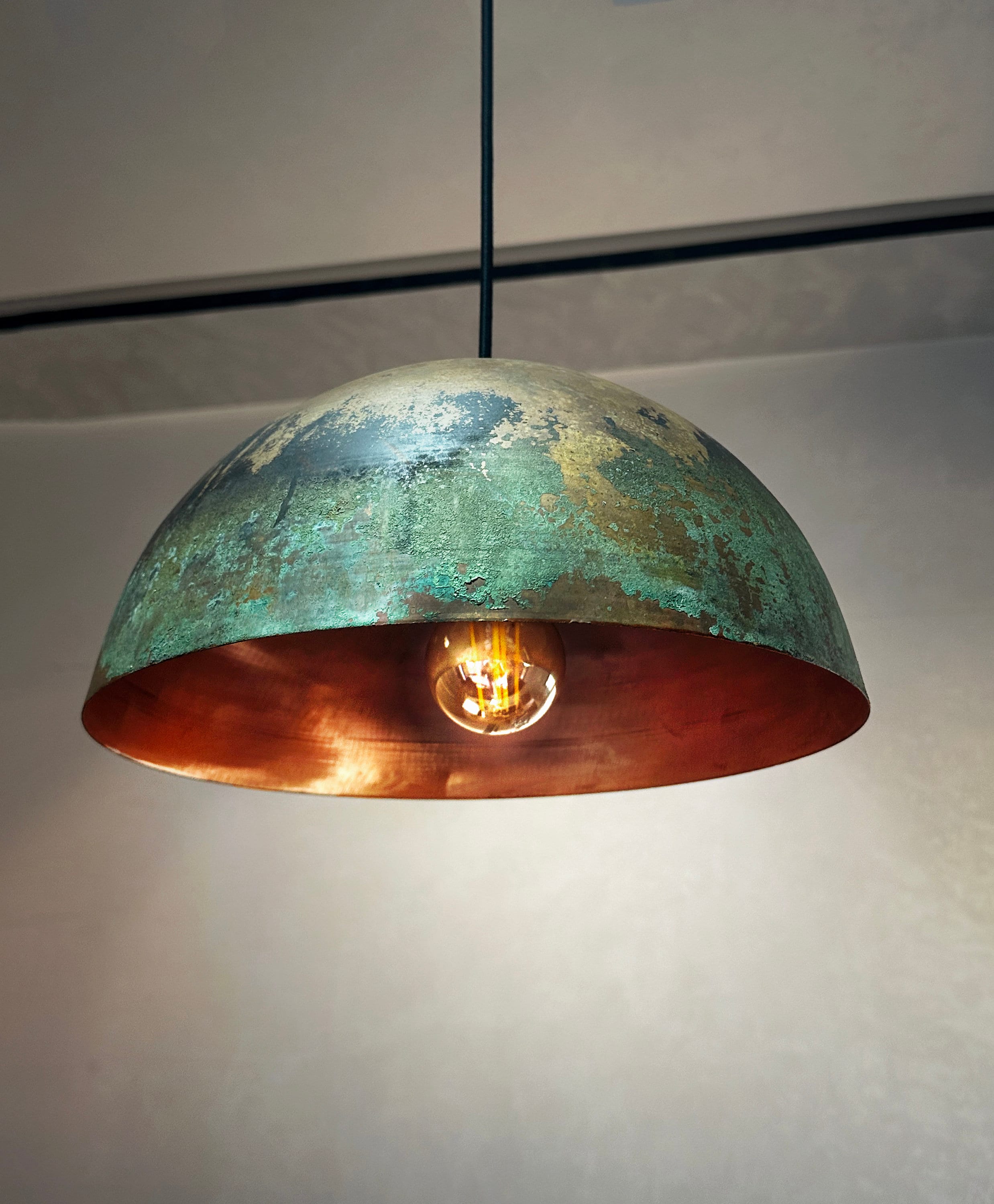 Handcrafted Copper Island Kitchen Lighting, Copper Dome Pendant Light Fixture