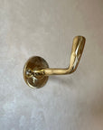 Set of 3  Unlacquered Brass Wall Hooks- Handcrafted Coat Hanger-Towel Hook for Bathrooms & Kitchens